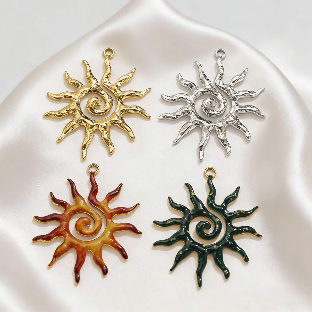Vintage Fashion Theme - 5PCS Stainless Steel Vintage Spiral Sun