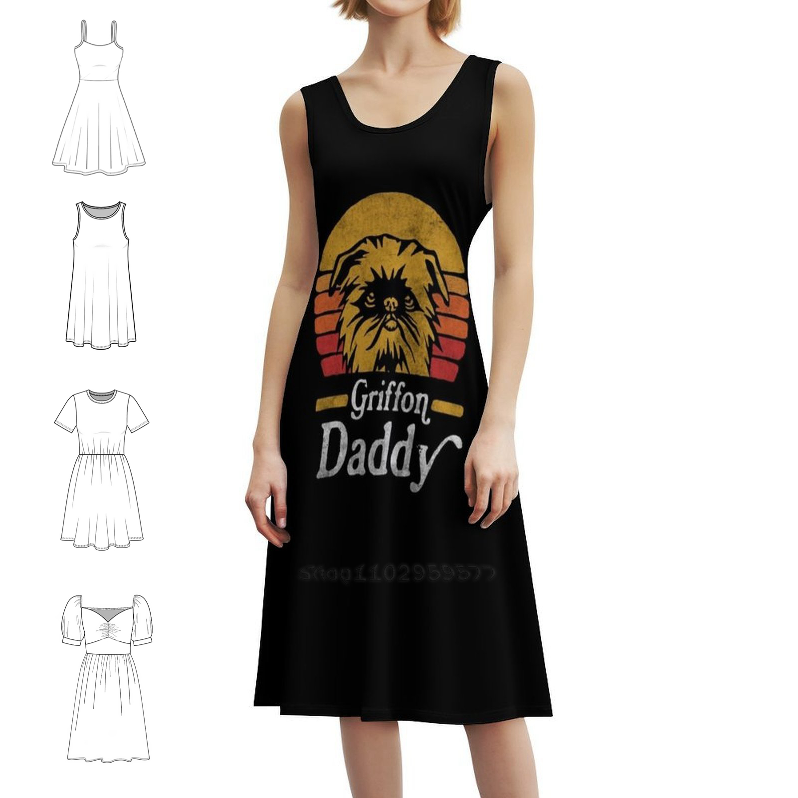 Vintage Fashion Women Dresses - Retro Vintage Brussels Griffon Daddy Boho