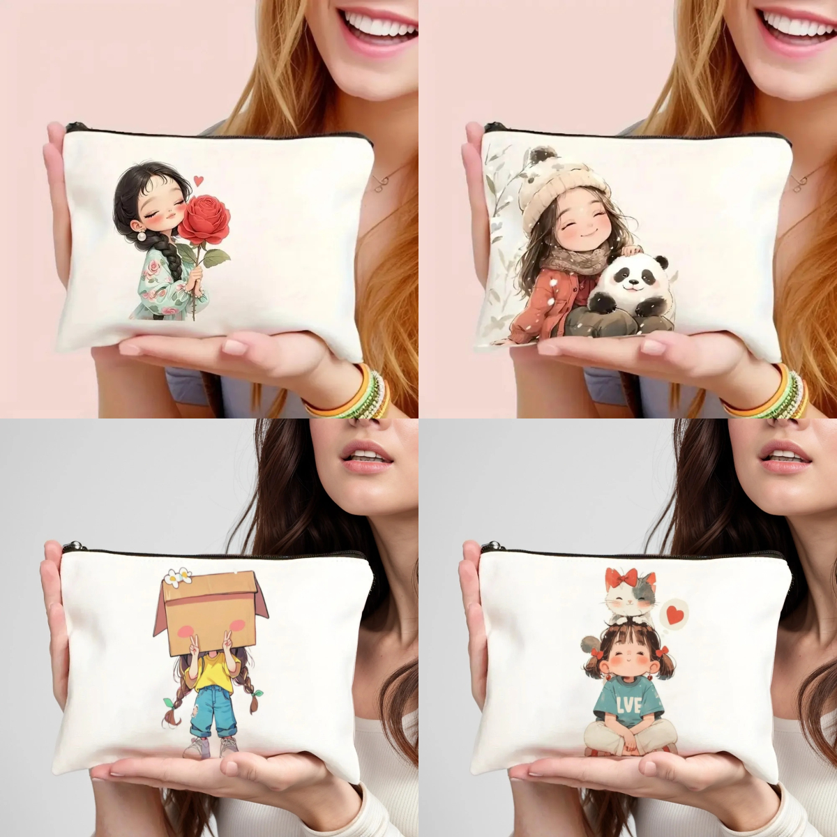 Vintage Zipper - Vintage Chic Makeup Bags Zipper Closure