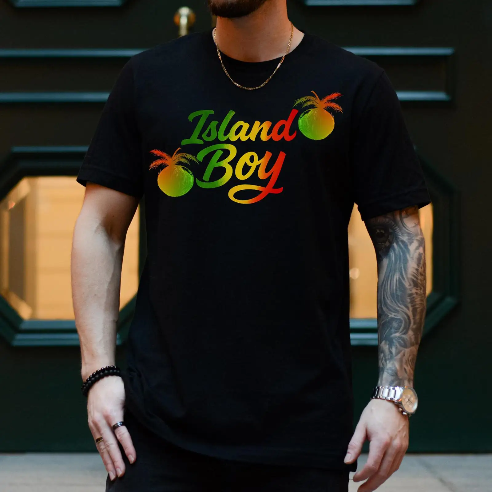 Vintage Vibes Fashion - Island Boy T Shirt Rasta Caribbean