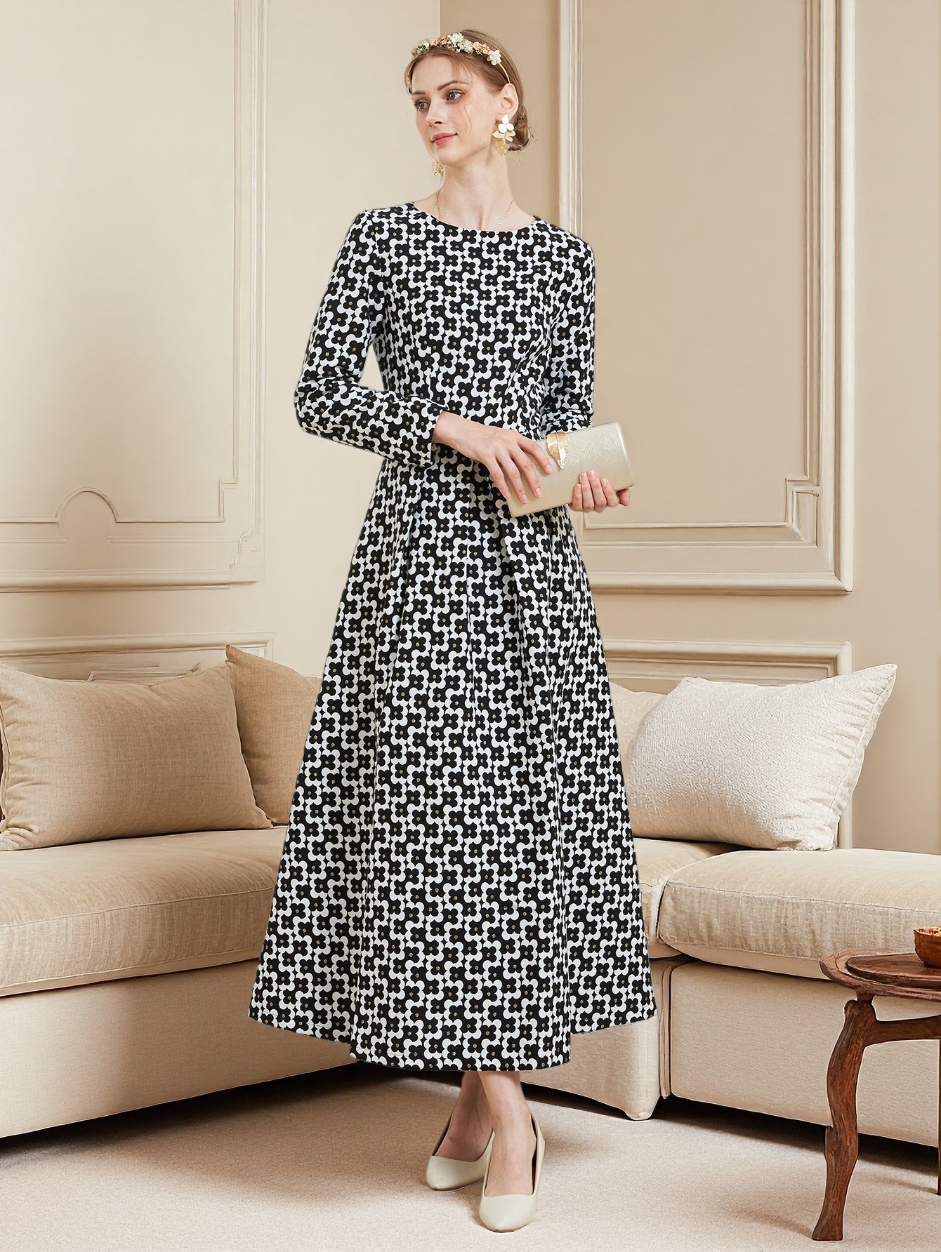 Vintage Fashion Women Dresses - DEVCHATA Luxury Women Vintage Gold Thread