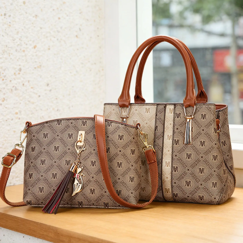 Women's Handbag Set with Shoul - Vintage Zipper 评论和价格