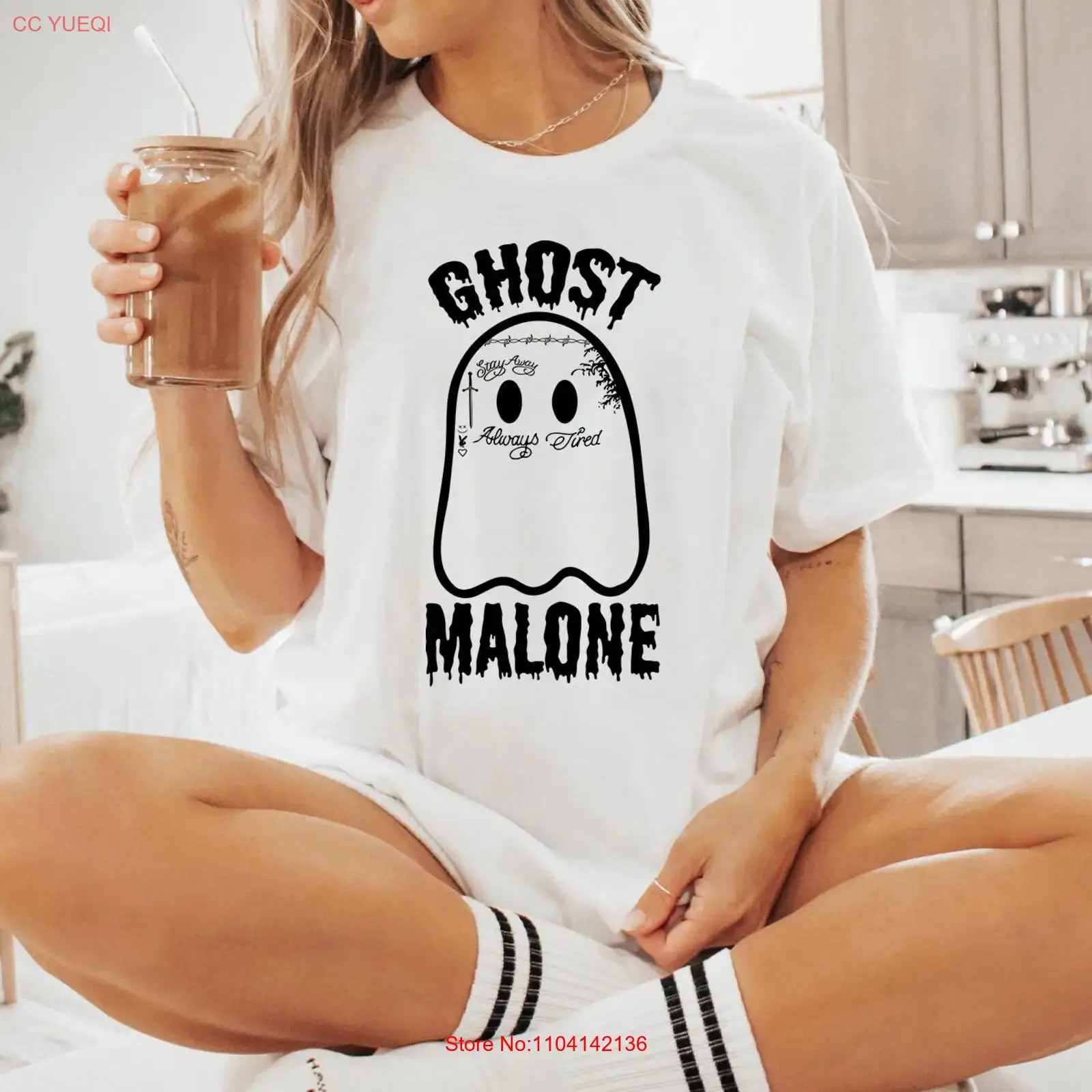 Ghost Malone T Shirt Funny Hal - Vintage Vibes Fashion 评论和价格