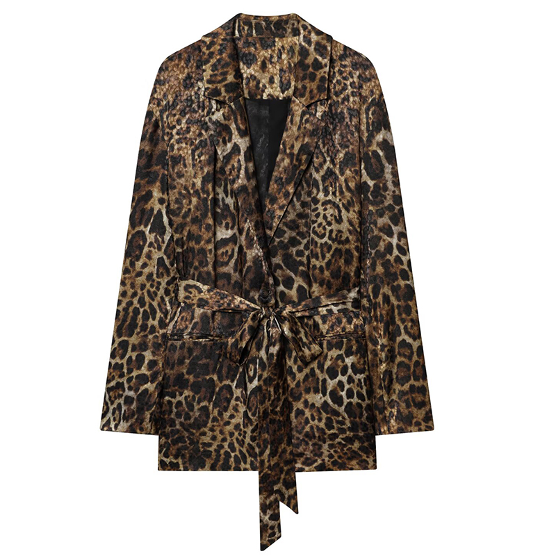 HXAO Leopard Pants Sets 2 Piec - Vintage Fashion Jacket 评论和价格