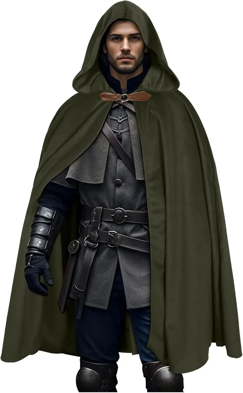 Medieval Velvet Hooded Cloak - - Vintage Fashion Jacket 评论和价格