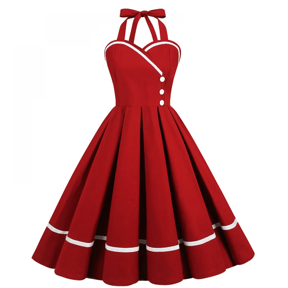 Halloween  50s 60s 80s Retro D - Vintage Fashion Women Dresses 评论和价格