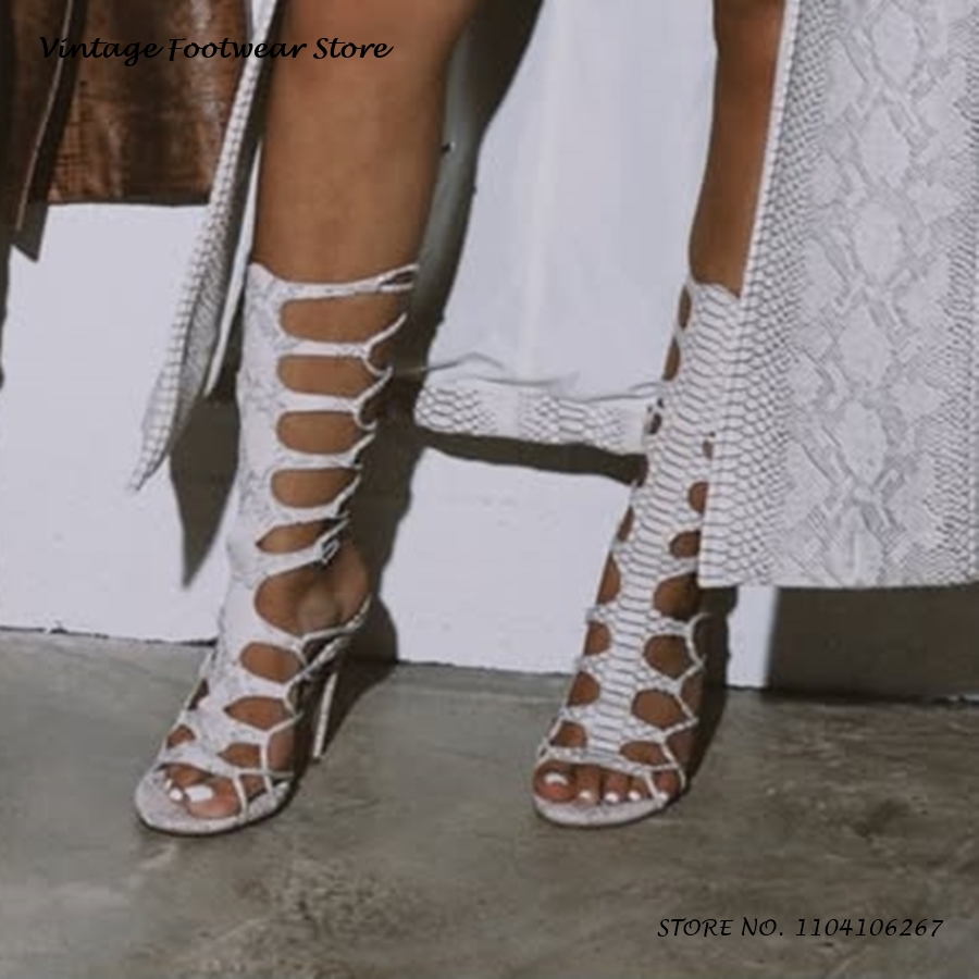 Python Pattern Cut-out Gladiat - Vintage Fashion Women Dresses 评论和价格