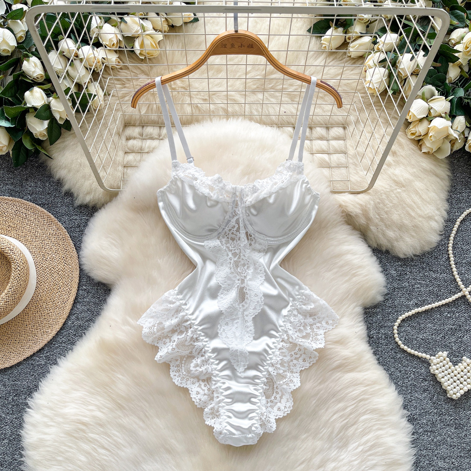 vintage bodysuits Spliced sati - Vintage Fashion Club 评论和价格