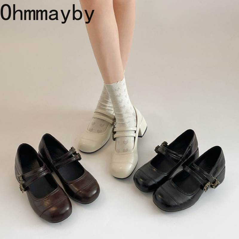 Vintage Thick Heel Women Mary  - Vintage Fashion Women Dresses 评论和价格