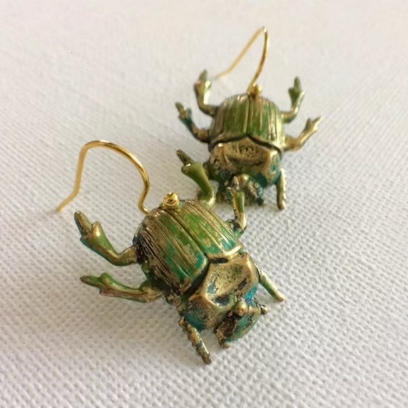Vintage Patina Scarab Beetle D - Vintage Fashion Bug 评论和价格