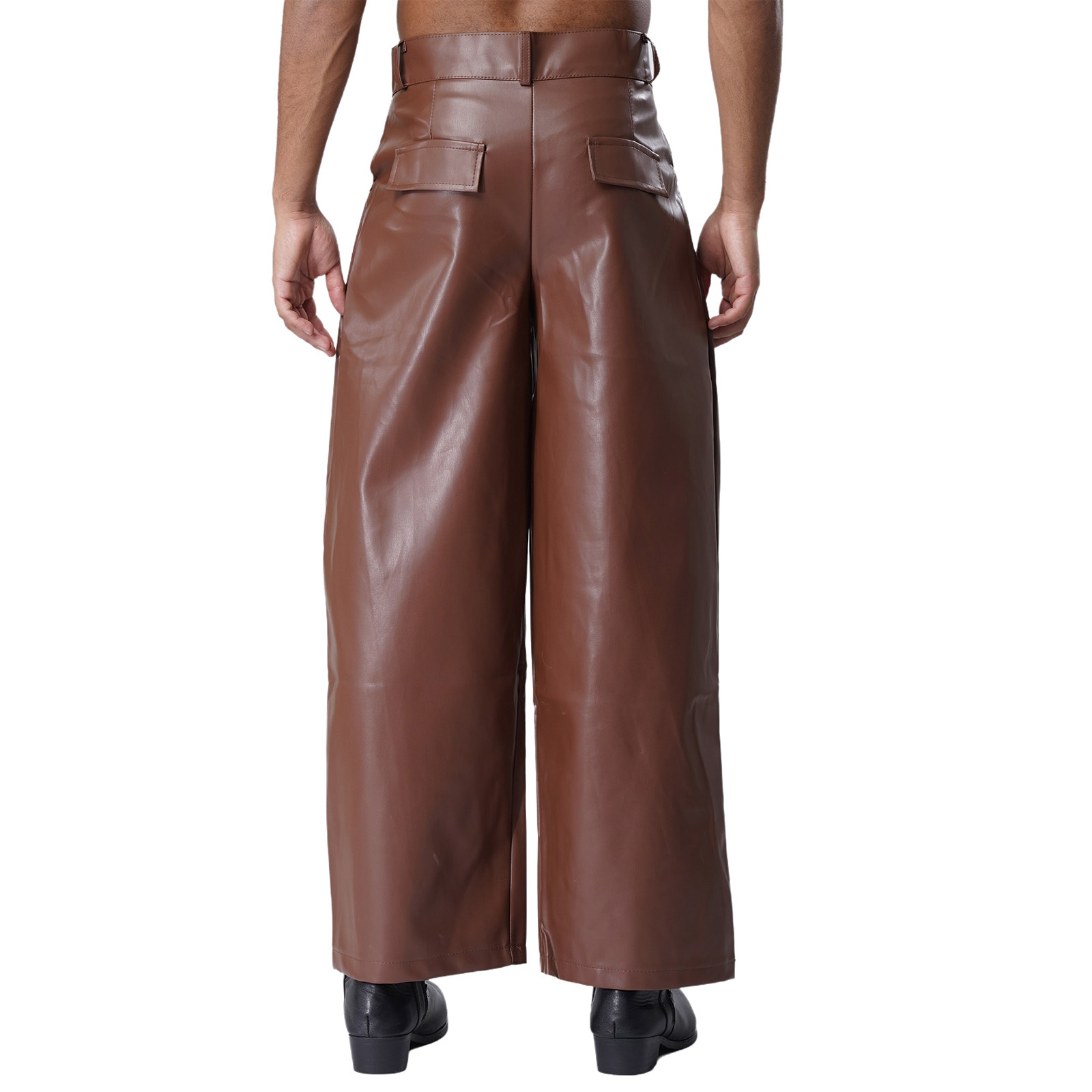 Mens Fashionable Matte Faux Le - Vintage Fashion Club 评论和价格