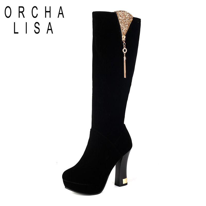 ORCHA LISA Luxury Women Knee H - Vintage Zipper 评论和价格