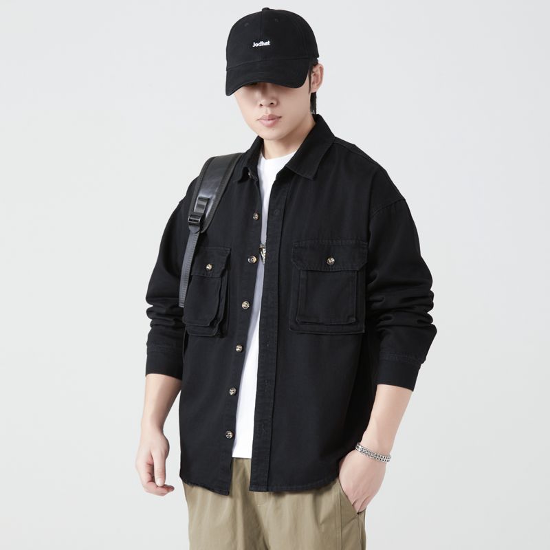 Pure Cotton Tooling Shirts Men - Vintage Fashion Jacket 评论和价格