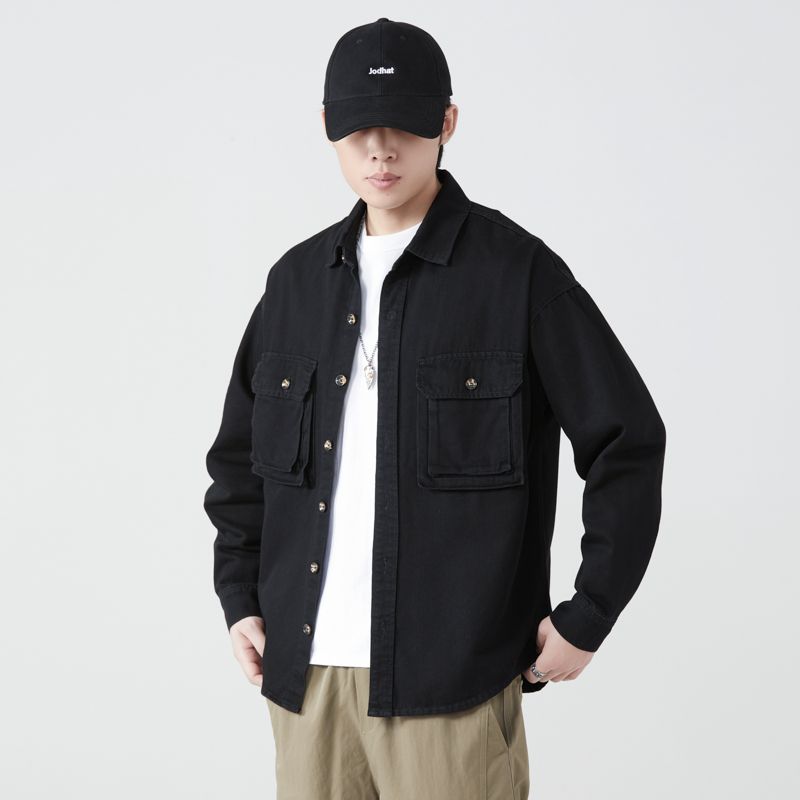 Pure Cotton Tooling Shirts Men - Vintage Fashion Jacket 评论和价格