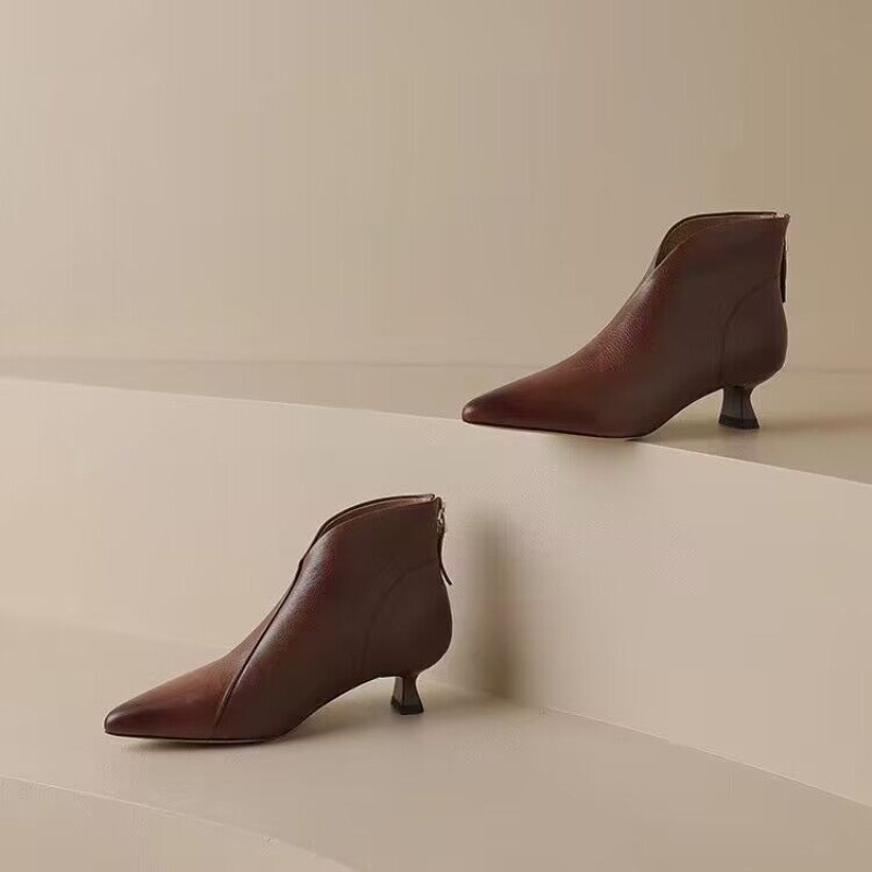Autumn Winter Pointed Toe Wome - Vintage Zipper 评论和价格