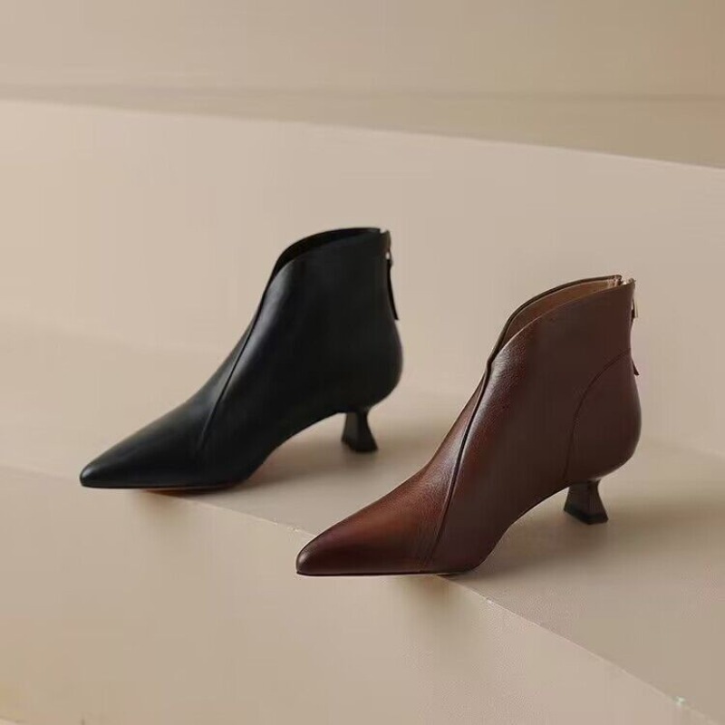 Autumn Winter Pointed Toe Wome - Vintage Zipper 评论和价格