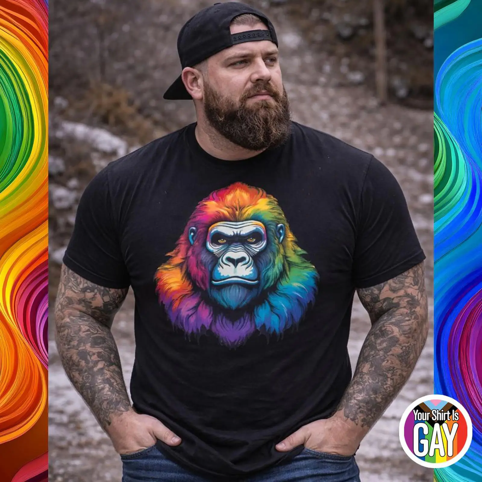 Gay Gorilla Pride T Shirt Rain - Vintage Fashion Community 评论和价格