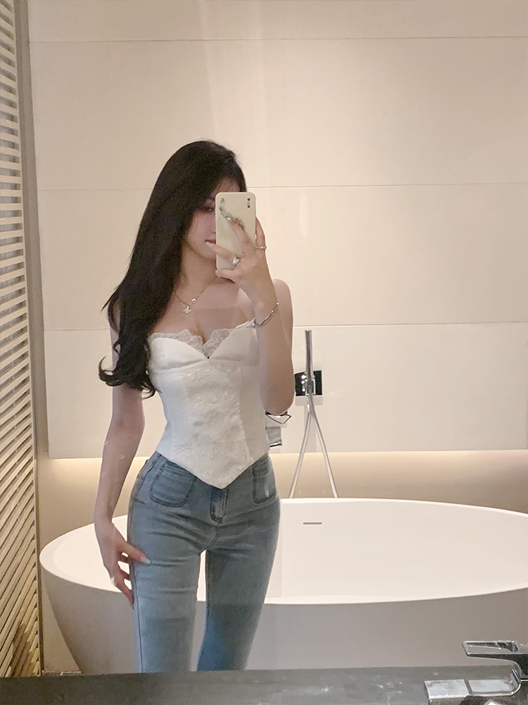 UK Black Sexy Lace Crop Top Un - Vintage Fashion Uk 评论和价格