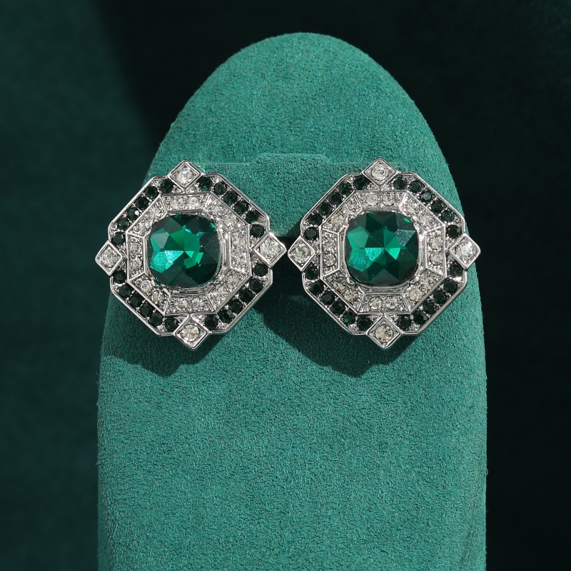 Vintage Square Emerald Crystal - Vintage Fashion Jewelry Brands 评论和价格