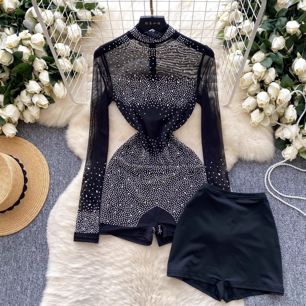 Vintage Stand Collar Rhineston - Vintage Fashion Club 评论和价格