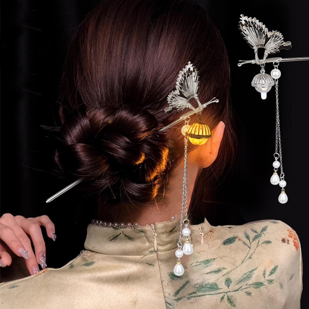 Luminous Flower Hairpin For Wo - Vintage Fashion Accessories 评论和价格