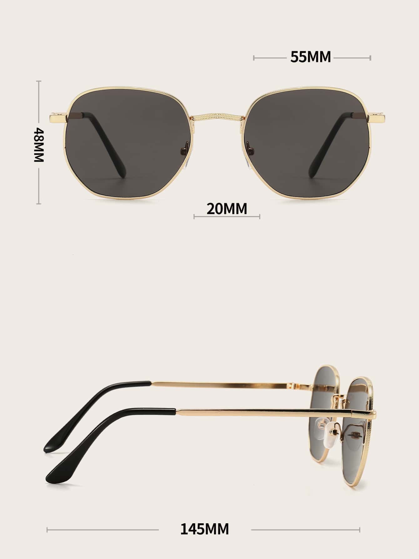 1pc Women's Metallic Frame Pol - Vintage Fashion Accessories 评论和价格