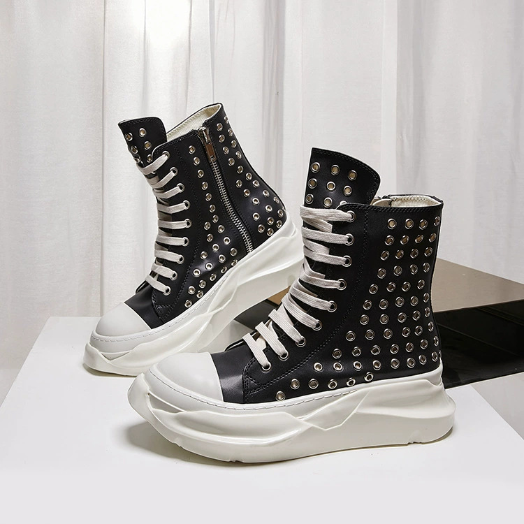 Vintage Men Shoes High-TOP Pla - Vintage Zipper 评论和价格