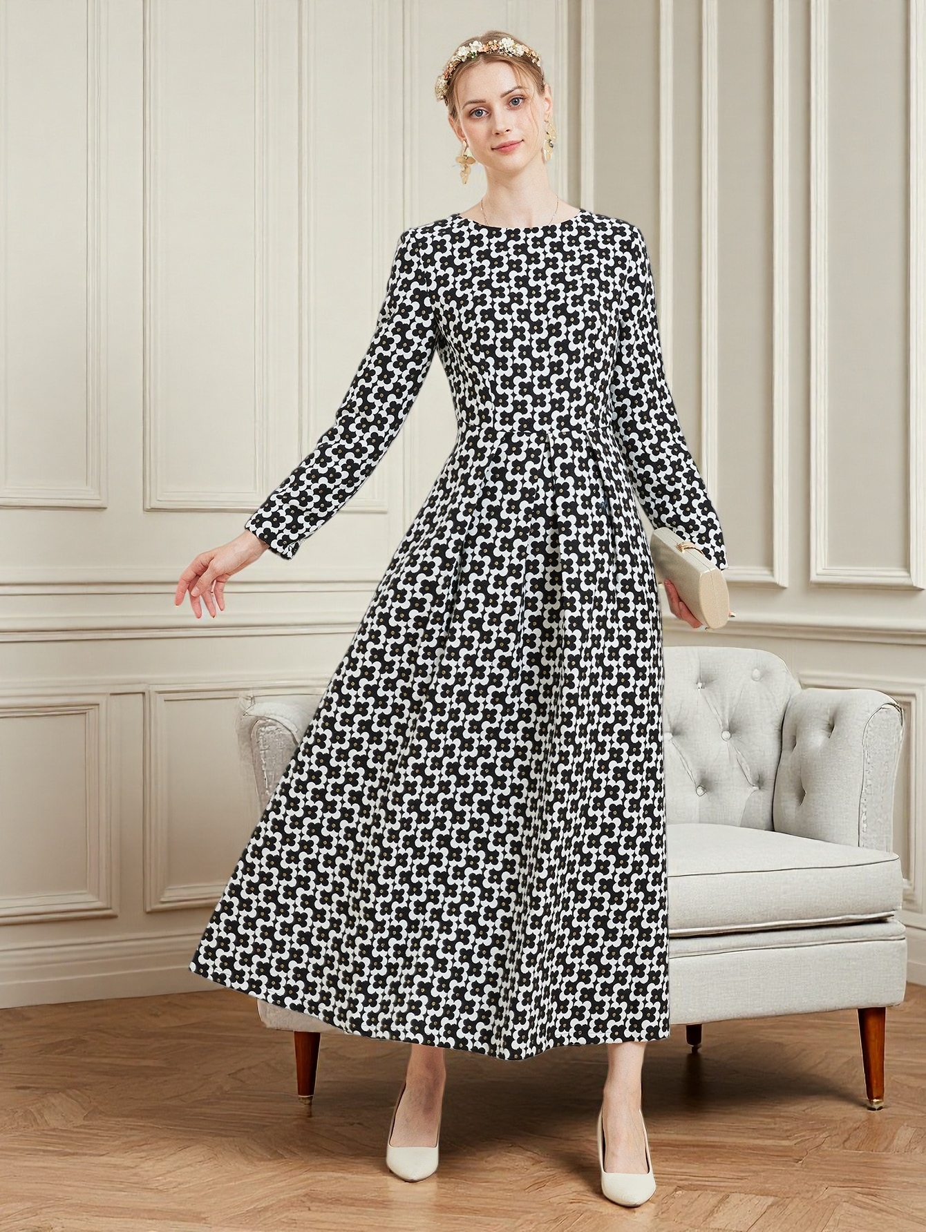 DEVCHATA Luxury Women Vintage  - Vintage Fashion Women Dresses 评论和价格