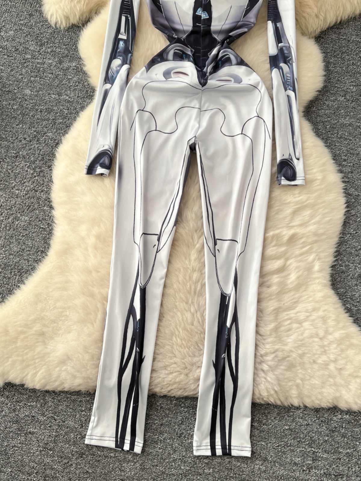 Women's Grey Print Jumpsuits V - Vintage Fashion Club 评论和价格
