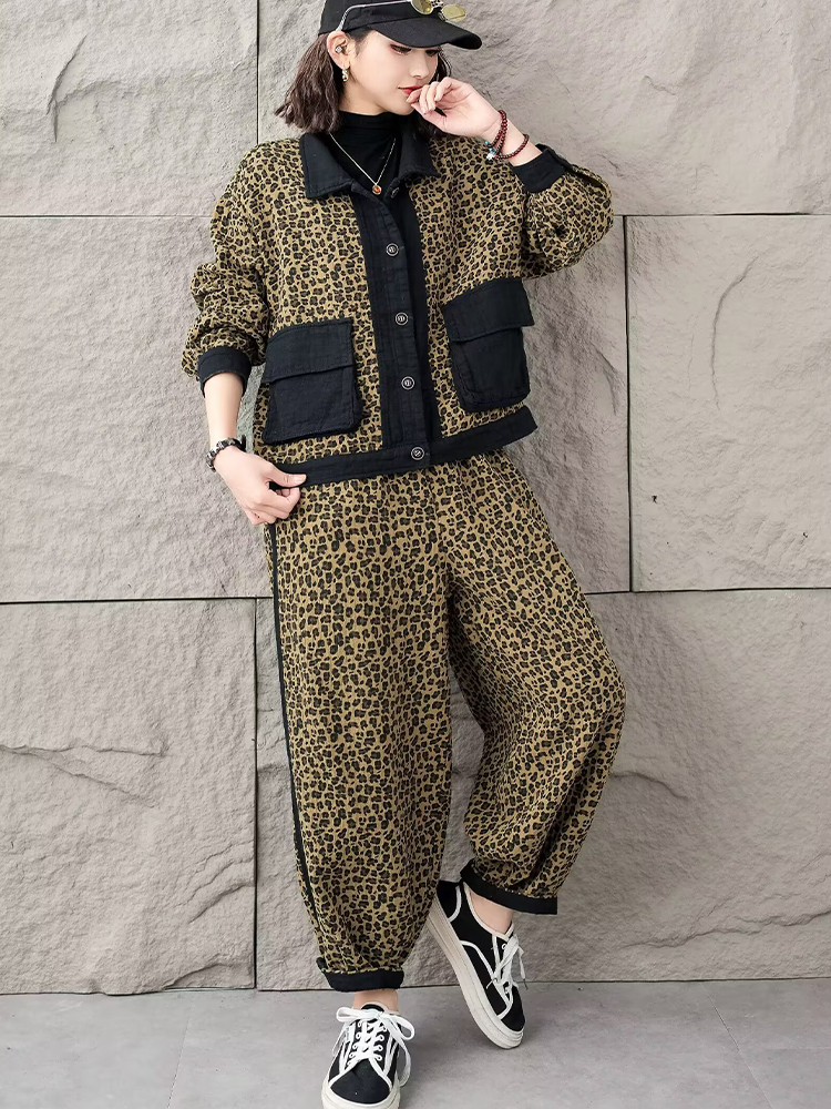 Amax luluE Spring Fashion Leop - Vintage Fashion Jacket 评论和价格